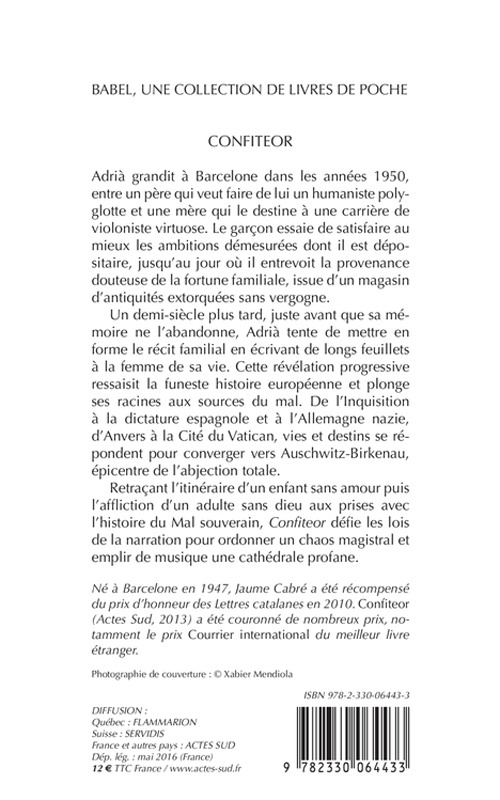 Confiteor - Jaume Cabre, Edmond Raillard, Jaume Cabre, Edmond Raillard - ACTES SUD