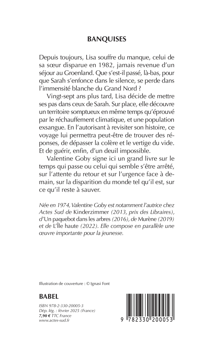 Banquises - Valentine Goby, Valentine Goby - ACTES SUD