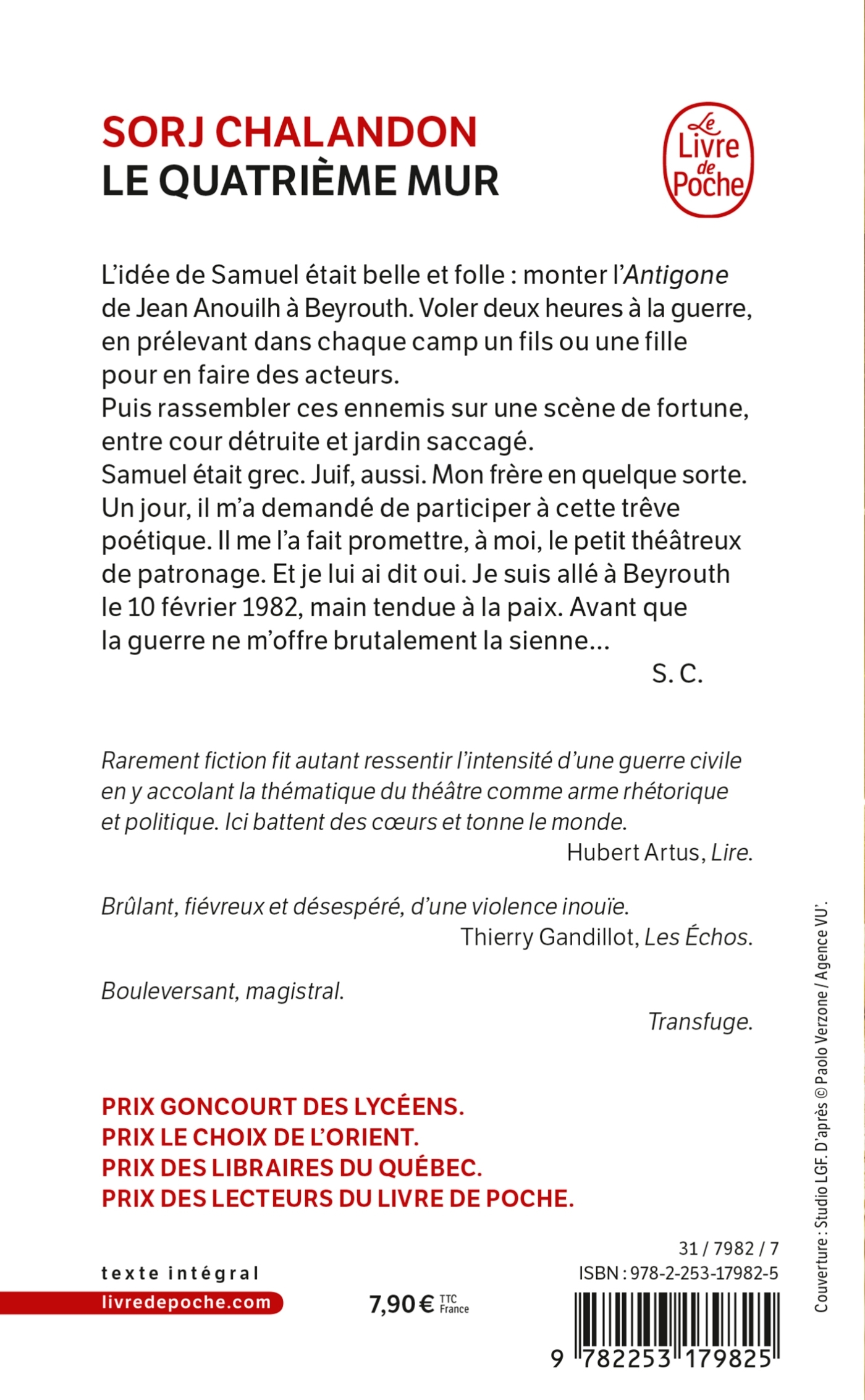 Le Quatrième mur - Sorj Chalandon, Sorj Chalandon - LGF