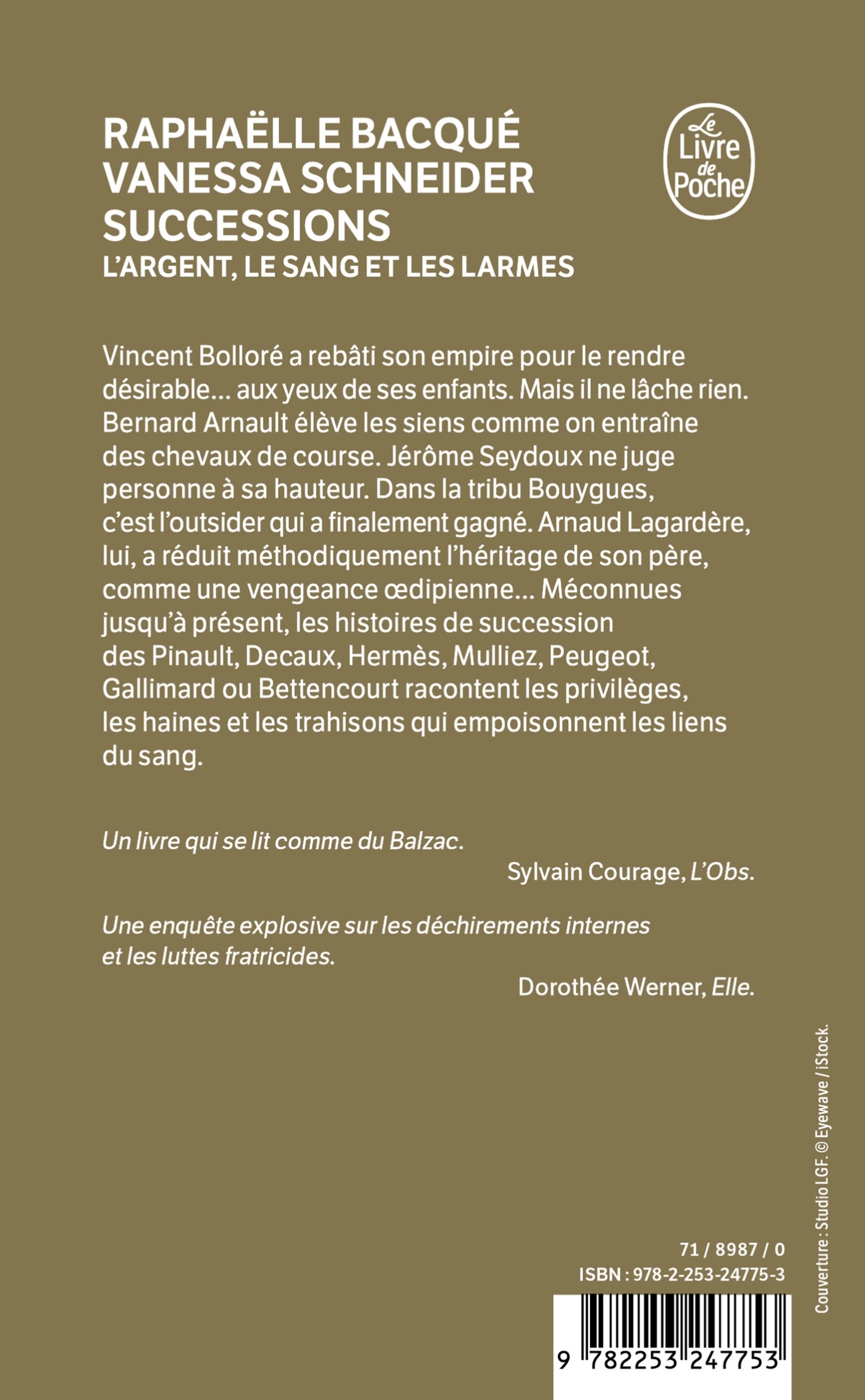 Successions - Raphaëlle Bacqué, Vanessa Schneider - LGF