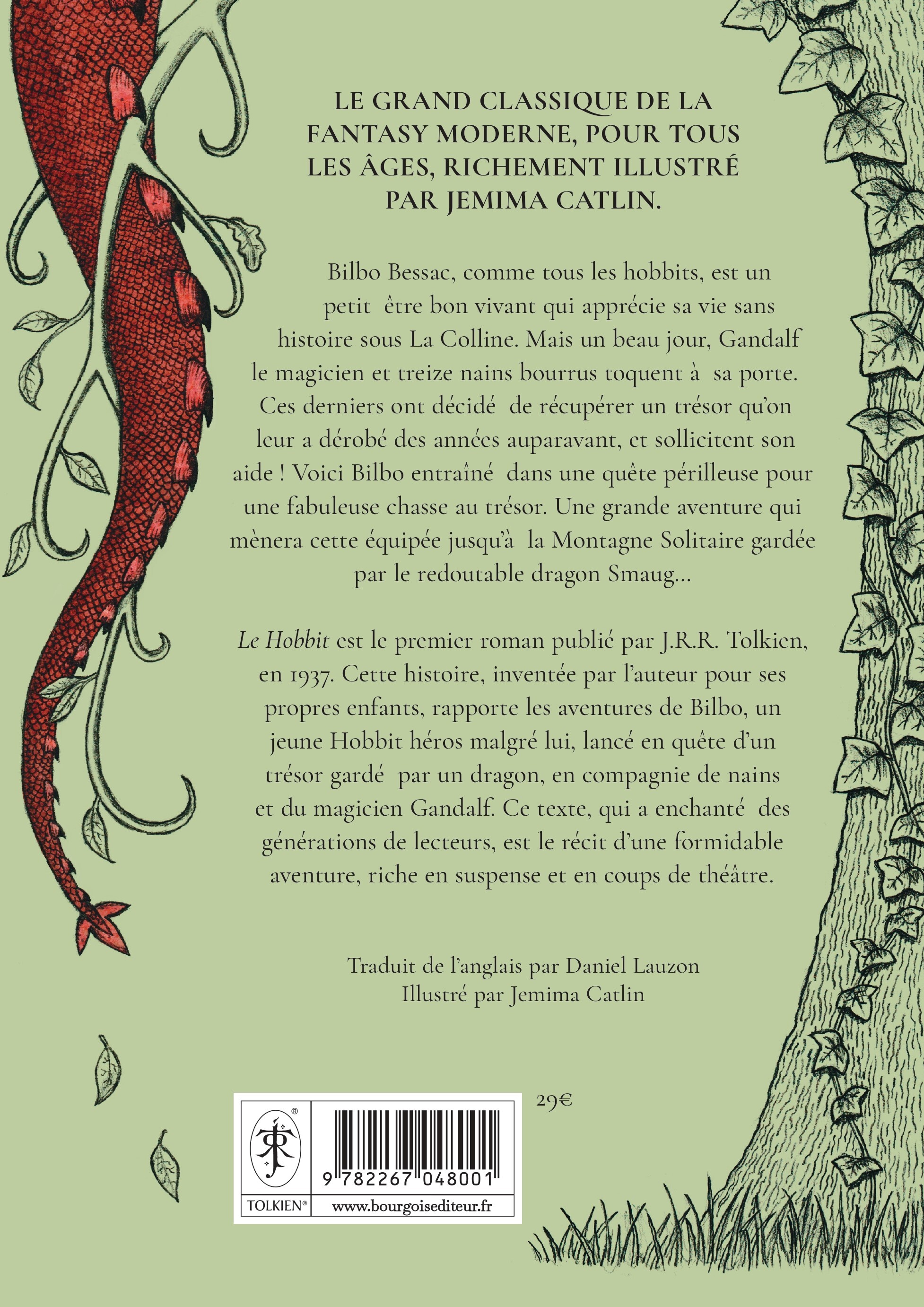Le Hobbit, illustré par Jemima Catlin - John Ronald Reuel Tolkien, Jemima Catlin, Daniel Lauzon, John Ronald Reuel Tolkien, Jemima Catlin, Daniel Lauzon - BOURGOIS